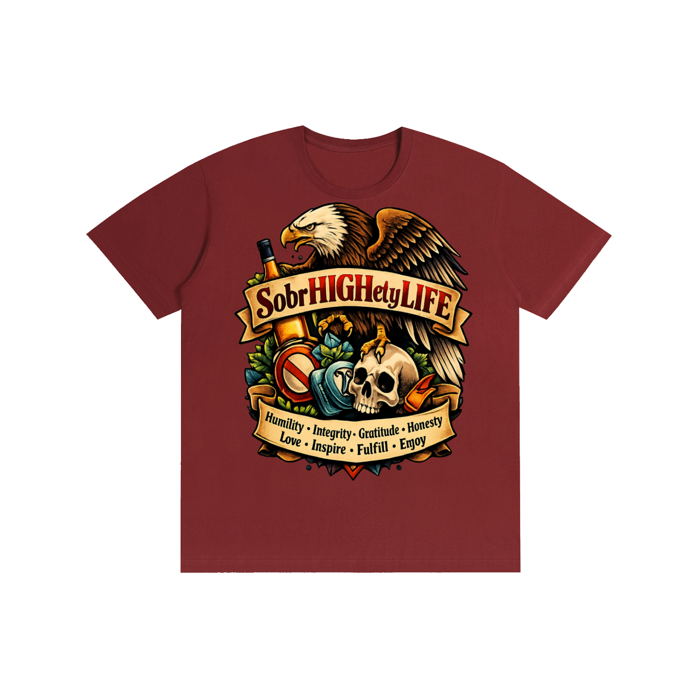 Men's T-shirt ,Women's T-shirts ,Recovery T-shirt ,Sobriety ,Addiction recovery ,High Life