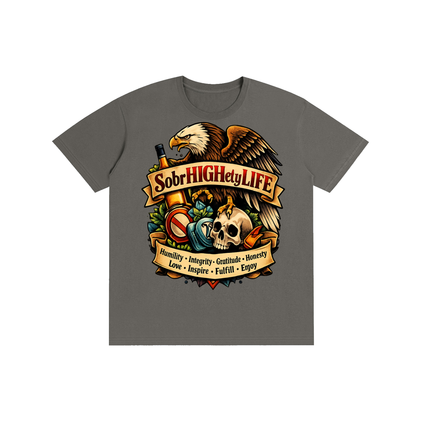 Men's T-shirt ,Women's T-shirts ,Recovery T-shirt ,Sobriety ,Addiction recovery ,High Life